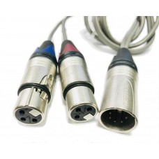 Кабель XLR 5-Pin (F) - 2 XLR 3-Pin (M) 0,5 метра