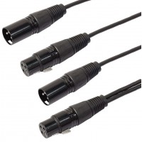 Разветвитель XLR(f) - 1 XLR(f) 2 XLR(m) 0,3 м